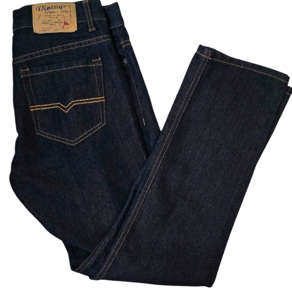 Vintage Genes 1891 Slim Straight Dark Wash Size 30x32